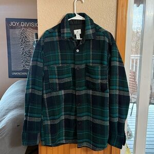 Men's Green Plaid Flannel Jacket